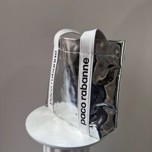 Paco Rabanne Silver Metallic Tote Bag